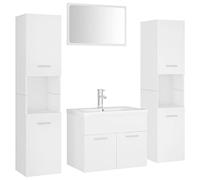 Eleganz Juego de muebles de baño blanco de madera y acrílico - Moderno juego de muebles de baño para un ambiente elegante, duradero y fácil de limpiar