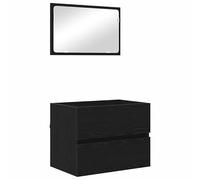 Eleganz Juego de muebles de baño de 2 piezas de madera de roble negro, moderno armario de baño con espacio de almacenamiento para orden y estilo