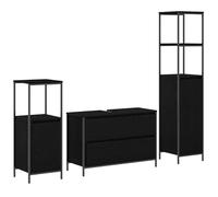 Eleganz Juego de muebles de baño de 3 piezas, aspecto de roble negro, juego completo para baño moderno, solución de almacenamiento, duradero y elegante