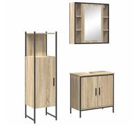 Eleganz Juego de muebles de baño de 3 piezas con estante y puerta de madera - Ahorro de espacio y elegante para baños pequeños - Conjunto de baño moderno