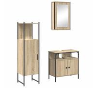 Eleganz Juego de muebles de baño de 3 piezas con estante y puerta de madera - Conjunto de baño moderno para más espacio y orden