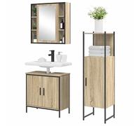 Eleganz Juego de muebles de baño de 3 piezas con estante y puerta de madera - Juego de muebles de baño ahorro de espacio para baño moderno - Elegante y funcional