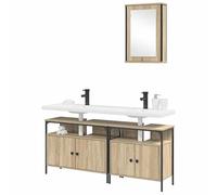 Eleganz Juego de muebles de baño de 3 piezas con estante y puerta - Material de madera - Elegante juego de organización de baño - Ahorro de espacio y duradero