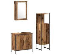 Eleganz Juego de muebles de baño de 3 piezas de material de madera, estantería de baño que ahorra espacio con espacio de almacenamiento (33 x 33 x 120,5 cm), moderno organizador de baño para espacios