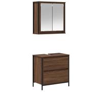 Eleganz Juego de muebles de baño de madera y acero de 2 piezas, diseño moderno y elegante, diseño elegante y ahorro de espacio