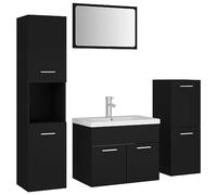 Eleganz Juego de muebles de baño de madera y acrílico, color negro