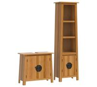Eleganz Juego de muebles de baño de pino macizo de 2 piezas - Juego de muebles de baño duradero para un diseño elegante y práctico de baño