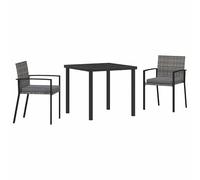 Eleganz Juego de muebles de jardín de 3 piezas, de acero con recubrimiento de polvo, duradero y resistente a la intemperie, ideal para terraza, balcón o jardín