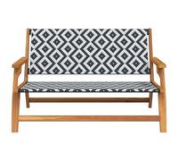 Eleganz Juego de muebles de jardín de madera maciza de acacia, 122 x 78 x 73 cm, color blanco y negro