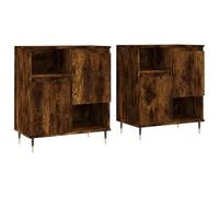 Eleganz Juego de muebles de salón: 2 aparadores de madera de roble ahumado, muebles modernos de TV y solución de almacenamiento para salón, dormitorio o pasillo
