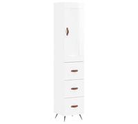 Eleganz Juego de muebles de salón de 34,5 x 34 x 180 cm, color blanco brillante, moderno mueble de almacenamiento de madera, ahorra espacio y estilo