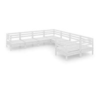Eleganz Juego de salón de jardín de madera de pino maciza, color blanco, duradero y fácil de limpiar, perfecto para terraza y jardín, crea un ambiente acogedor