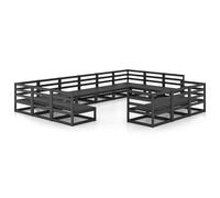 Eleganz Juego de salón de jardín de pino macizo de 13 piezas, duradero y elegante, perfecto para familias y entusiastas del aire libre