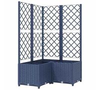 Eleganz Macetero con enrejado de color gris azulado 80 x 80 x 136 cm - Gran maceta de polipropileno (polipropileno) para jardín, terraza o balcón - Resistente a la intemperie y duradero - Ideal para