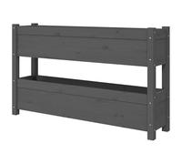 Eleganz Macetero de madera de pino maciza, color gris, 112 x 25 x 66 cm, duradera y resistente a la intemperie para jardín, terraza o balcón, ideal para los amantes de las plantas