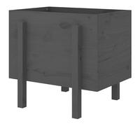 Eleganz Macetero de madera de pino maciza, color gris, 62 x 50 x 57 cm, duradera y resistente a la intemperie, para jardín, terraza y balcón, contenedor de plantas natural para los amantes de las