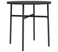 Eleganz Mesa auxiliar negra de 45 cm de ratán sintético con acero con recubrimiento en polvo - Mueble de jardín duradero y estable para terraza y balcón