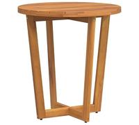 Eleganz Mesa auxiliar redonda de madera de acacia maciza, diámetro de 70 x 75 cm, natural con acabado al aceite para jardín, terraza y balcón, duradera y resistente a la intemperie