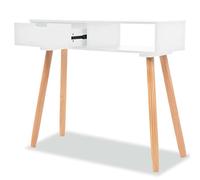 Eleganz Mesa consola de madera de pino maciza y tablero de fibra de densidad media, color blanco, 80 x 30 x 72 cm, perfecta para espacios pequeños y decoración moderna, duradera y elegante