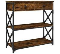 Eleganz Mesa consola de roble ahumado, 75 x 28 x 75 cm, aparador sencillo de madera para salón, pasillo o dormitorio, duradera y elegante