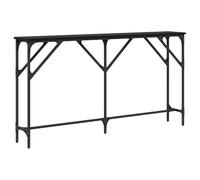 Eleganz Mesa consola de roble negro, 140 x 23 x 75 cm, de tablero de fibra de densidad media, moderna mesa de sofá para salón y pasillo, estable y duradera, ahorra espacio y elegante