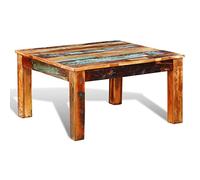 Eleganz Mesa de centro cuadrada de madera recuperada - Madera maciza reciclada para salón, sostenible y duradera, perfecta para instalaciones modernas y rústicas