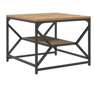 Eleganz Mesa de centro de madera de roble Artisan, 51 x 50 x 40 cm, moderna mesa de salón con estante, elegante y ahorra espacio para espacios pequeños