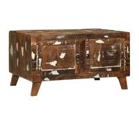 Eleganz Mesa de centro de madera maciza reciclada, 80 x 54 x 45 cm, mesa de salón moderna, duradera y respetuosa con el medio ambiente, ideal para espacios pequeños y viviendas sostenibles