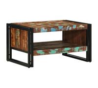 Eleganz Mesa de centro de madera maciza recuperada y hierro, 70 x 50 x 38 cm, mesa de salón rústica para instalaciones modernas y tradicionales