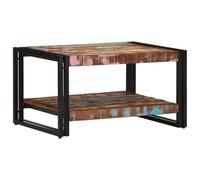 Eleganz Mesa de centro de madera maciza recuperada y hierro, 70 x 50 x 38 cm, mesa de salón rústica para instalaciones modernas y tradicionales, duradera y respetuosa con el medio ambiente
