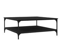 Eleganz Mesa de centro de roble negro, 100 x 100 x 40 cm, material de madera, moderna mesa de salón de madera para salón y comedor, duradera y elegante