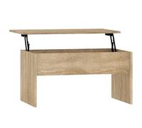 Eleganz Mesa de centro de roble Sonoma, 80 x 50,5 x 41,5 cm, hecha de madera, mesa de salón duradera para noches acogedoras, elegante y práctica
