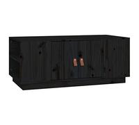 Eleganz Mesa de centro negra 100 x 50 x 41 cm madera maciza de pino - Mesa de salón duradera de pino macizo para un ambiente elegante