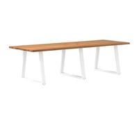 Eleganz Mesa de comedor de madera de roble maciza, 280 x 100 x 74 cm, diseño natural, pulido fino y lacado claro, perfecto para familias y salas de estar modernas