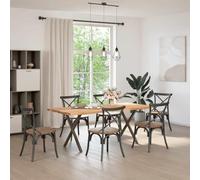 Eleganz Mesa de comedor de madera maciza de roble 200 x 90 x 74 cm - Rectangular, finamente pulida y lacada clara, perfecta para salón y comedor