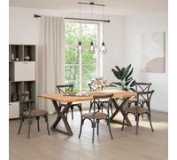 Eleganz Mesa de comedor de madera maciza de roble 220 x 120 cm, pulida y lacada clara, duradera y elegante para salón o cocina, perfecta para familias e invitados