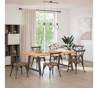 Eleganz Mesa de comedor de roble macizo, 220 x 120 cm, pulida y lacada clara, duradera y atemporal para salón o comedor
