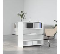 Eleganz Mesa de recepción blanca 100 x 50 x 103,5 cm de material de madera para oficinas grandes - duradero y moderno | lugares de trabajo prácticos para áreas de recepción