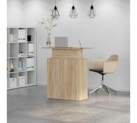 Eleganz Mesa de recepción de madera para oficinas grandes | 100 x 40 x 104 cm | duradero y elegante en roble Sonoma | solución práctica para lugares de trabajo