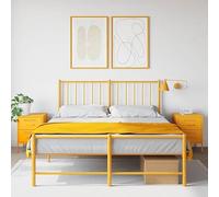 Eleganz Mesillas de noche, 2 unidades, color amarillo mostaza, modernas mesas auxiliares de acero (36 x 39 x 50,5 cm) - Estable y ahorra espacio para dormitorio y salón