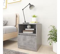 Eleganz Mesillas de noche, 2 unidades, color gris hormigón, 40 x 40 x 50 cm, de material de madera, modernas mesas auxiliares para dormitorio, duraderas y ahorran espacio