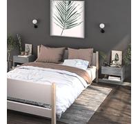 Eleganz Mesillas de noche, 2 unidades, color gris Sonoma, montadas en la pared, ahorro de espacio y modernas, material de madera, ideal para habitaciones pequeñas y dormitorios