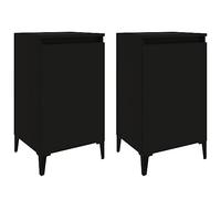 Eleganz Mesillas de noche 2 unidades, color negro, 40 x 35 x 70 cm, de madera y metal, diseño moderno para dormitorio, ahorra espacio y es duradero