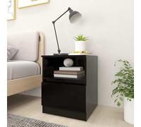 Eleganz Mesillas de noche 2 unidades, color negro, 40 x 40 x 50 cm, de material de madera, mesas auxiliares modernas para dormitorio, duraderas y ahorran espacio