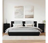 Eleganz Mesillas de noche 2 unidades, color negro, de madera 40 x 35 x 62,5 cm, modernas y estables para dormitorio, habitación de invitados, ahorro de espacio y duradero