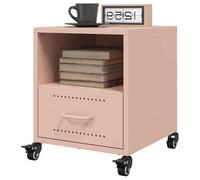 Eleganz Mesillas de noche 2 unidades, color rosa, acero laminado en frío, 36 x 39 x 43,5 cm, mesas auxiliares estables y que ahorran espacio para el dormitorio