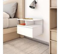 Eleganz Mesillas de noche colgantes 2 PCS. - Blanco brillante 40x31x27 cm de material de madera - Solución que ahorra espacio para espacios pequeños - Diseño moderno para dormitorios