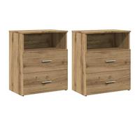 Eleganz Mesillas de noche de roble Artisan, 2 unidades, 50 x 32 x 60 cm, diseño moderno para dormitorio y salón, construcción de madera estable, ahorra espacio y es duradera