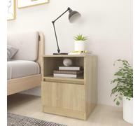 Eleganz Mesillas de noche de roble Sonoma, 2 unidades, 40 x 40 x 50 cm, modernas mesas auxiliares para dormitorio, duraderas y ahorran espacio
