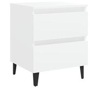 Eleganz Mesita de noche blanca 40 x 35 x 50 cm de material de madera - Cómoda para dormitorio con diseño moderno, ahorra espacio y es duradera para espacios pequeños